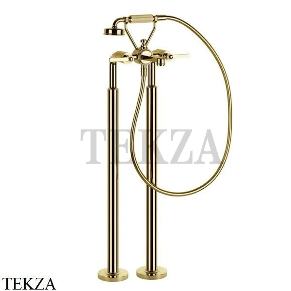 Gessi VENTI20 Смеситель для ванны напольный с гарнитуром 65128-246, Gold PVD