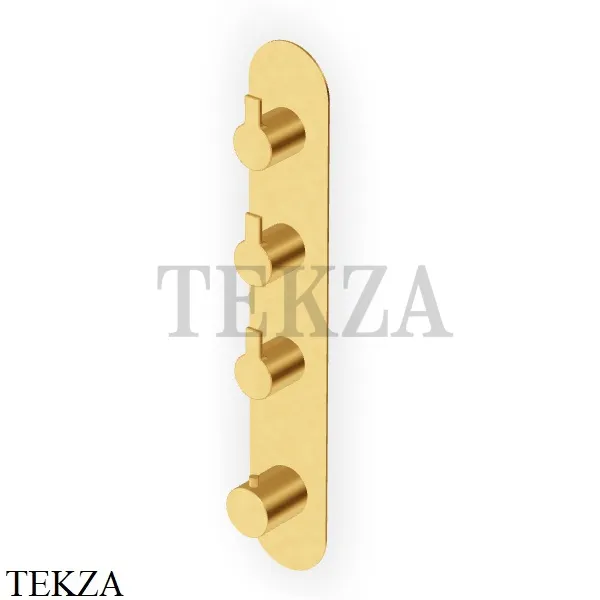 Zucchetti Gill Термостат для душа на планке, 3 потока, внешняя часть ZGL665.C41, brushed gold
