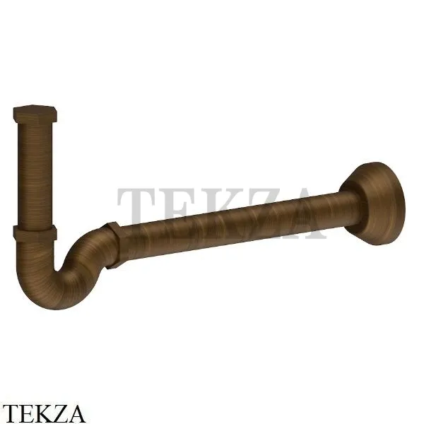 Newform Сифон для раковины трубчатый, 212.47.083, Groove Bronze