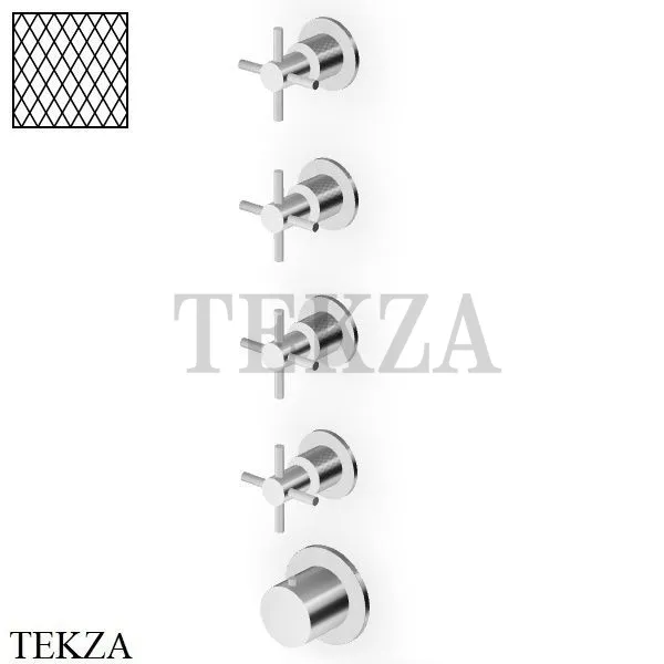 Zucchetti Helm Diagonal Термостат для душа на 4 потока, внешняя часть ZHM804.XG3, нержавеющая сталь brushed