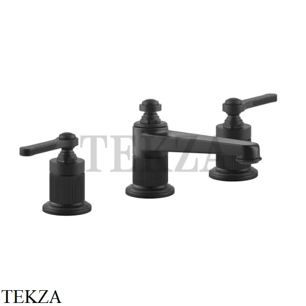 Gessi VENTI20 Смеситель для раковины на 3 отверстия низкий, с донным клапаном 65011-299, Black XL