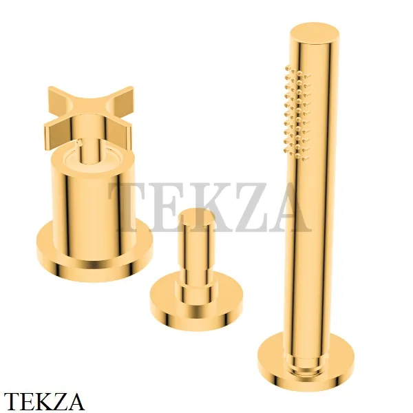 Ritmonio Diametro35 Cross Смеситель на борт ванны, без излива PR53EF201 DOR, Gold глянец
