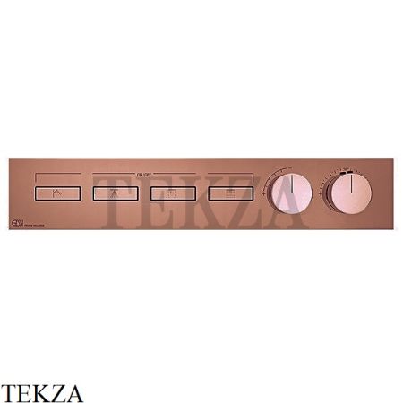 Gessi HI-FI Термостатический смеситель на 4 потока, внешняя часть 63016-708, Copper Brushed