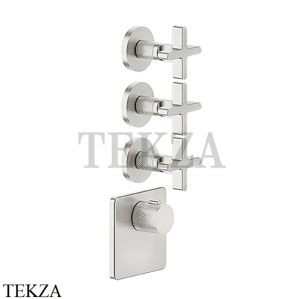 Gessi INCISO WELLNESS Термостат 3 выхода, внешняя часть 58346-149, Finox Brushed Nickel