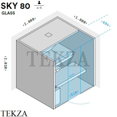 Effegibi SKY GLASS 80 Сауна домашняя финская или BIO SA55200013