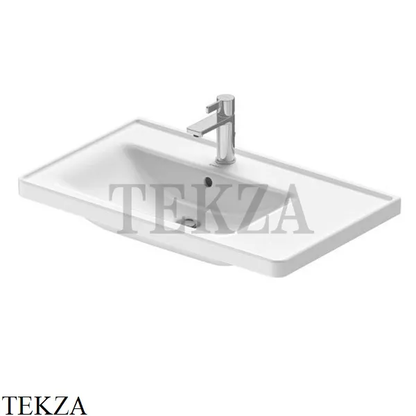 Duravit D-Neo Раковина врезная для мебели, с отверстием, 80 с переливом, слева 2369800000, белый глянец