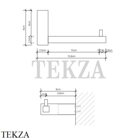 Decor Walther Corner DW Держатель туалетной бумаги без крышки 0561120, золото глянец