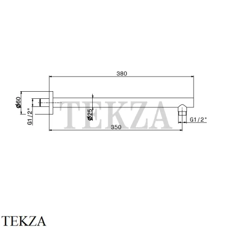 Newform Кронштейн для душа круглый настенный L=350 29390X.50.050, INOX Stainless steel