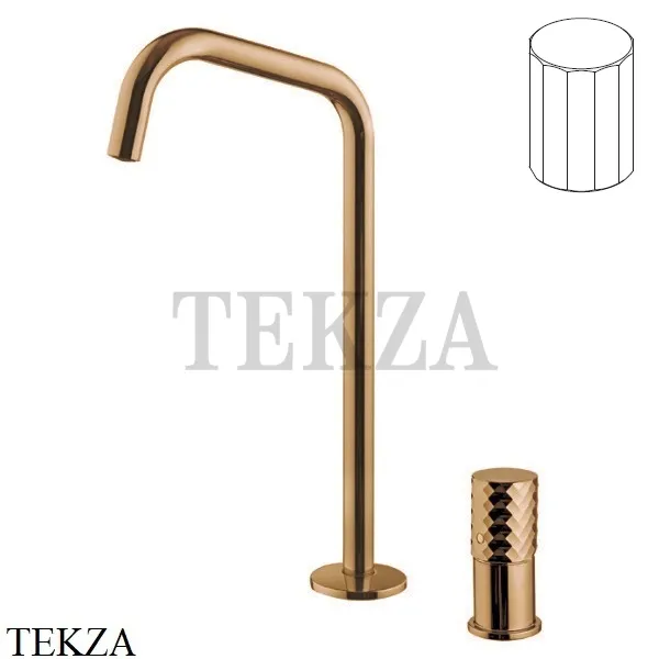 FIMA Carlo Frattini Spillo TECH V Смеситель для раковины, с донным клапаном F3271TNDVZS, Brushed Amber Bronze
