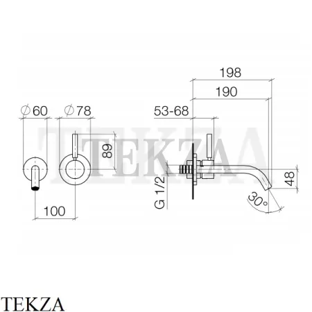 Dornbracht Meta Смеситель для раковины, внешняя часть 36860660-33, черный матовый