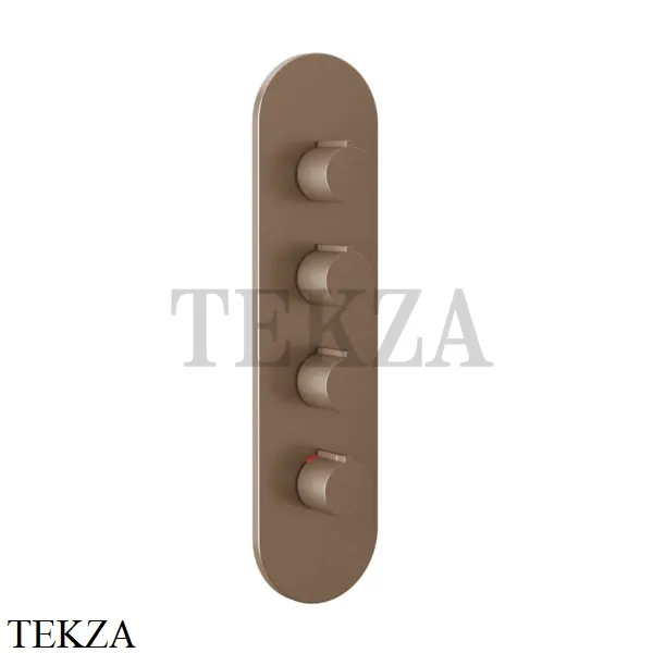 Gessi Ingranaggio-Anello Термостат для душа, 3 потока, внешняя часть 43066-708, Copper Brushed