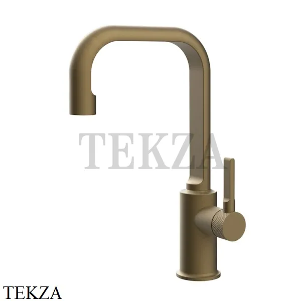 Gessi INCISO Смеситель для раковины высокий, ручка сбоку, без гарнитура 58006-713, Antique Brass