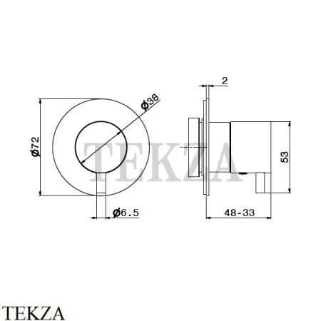 Newform X-Steel 316 Запорный вентиль, 1,3,4,5 потоков, внешняя часть 67671EX.59.064, PVD Brushed gun metal