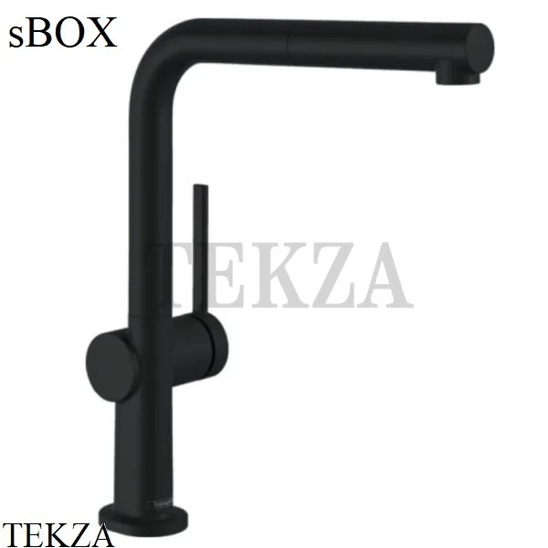 Hansgrohe Talis M54 Смеситель для кухни с вытяжным изливом 270 1jet sBox 72809670, черный матовый