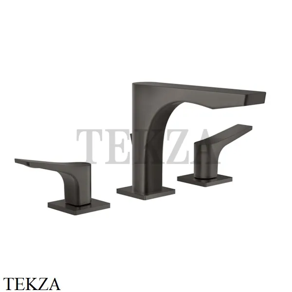 Gessi RILIEVO Смеситель для раковины 3 отверстия, с донным клапаном 59011-707, Black Metal Brushed