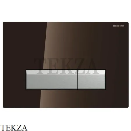 Geberit Sigma40 Клавиша смыва, стекло/алюминий 115.600.SQ.1, цвет умбра/брашированный