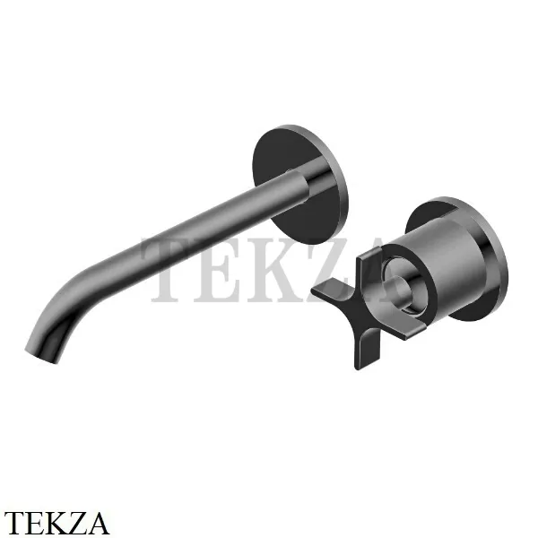 Ritmonio Diametro35 Cross Смеситель для раковины 193, внешняя часть PR53AL202 BLX, Brushed Black Chrome