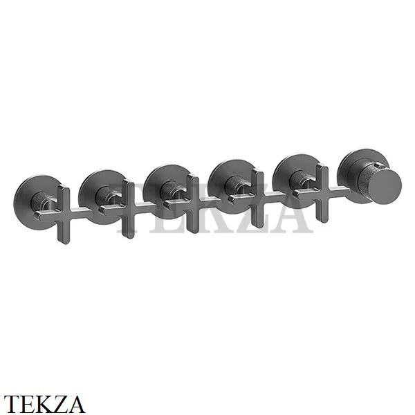 Gessi INCISO SHOWER Термостатический смеситель, 5 потоков, внешняя часть 58440-706, Black Metal