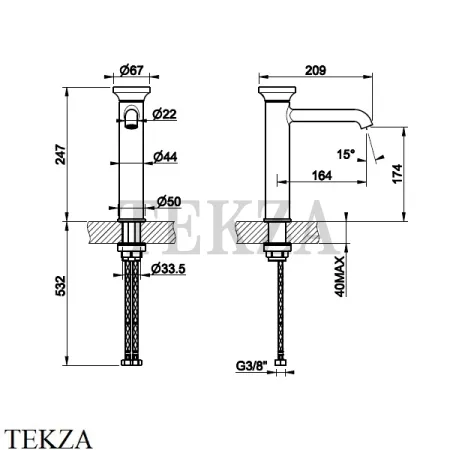Gessi Origini NATURE Смеситель для раковины без гарнитура 66006-031, хром глянец