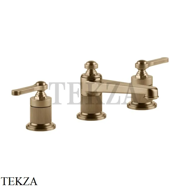 Gessi VENTI20 Смеситель для раковины на 3 отверстия низкий, без донного клапана 65013-726, Warm Bronze Br.