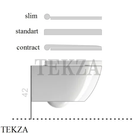 GSI PURA 55/F Унитаз подвесной ”Swirlflush” (безободковый) 881508, сиденье микролифт slim, Creta