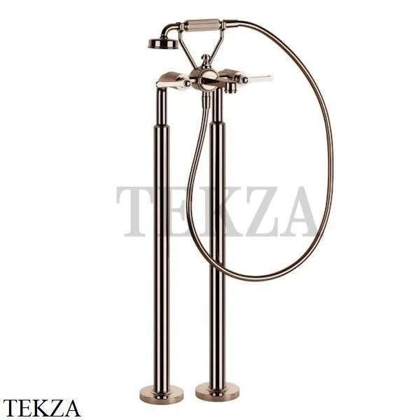 Gessi VENTI20 Смеситель для ванны напольный с гарнитуром 65128-030, Copper глянец