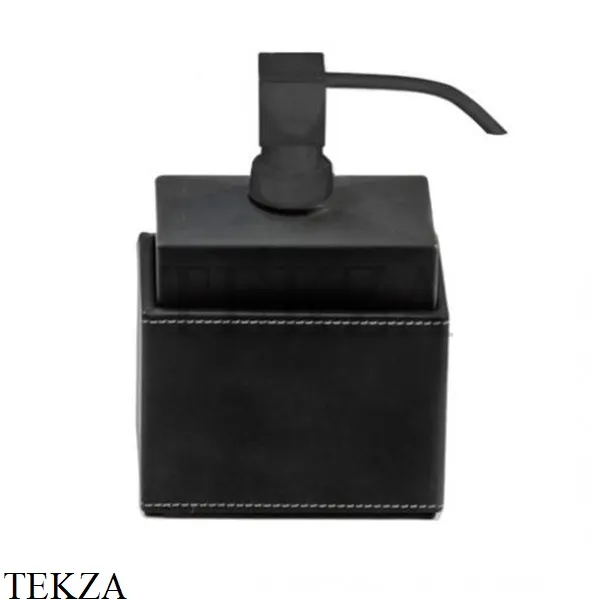 Decor Walther BROWNIE SSP Дозатор для мыла, стекло матовое, 0931360, черный матовый, эко-кожа