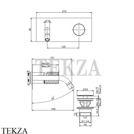 FIMA Carlo Frattini Spillo TECH G Смеситель для раковины, внешняя часть F3051X5GCR, хром глянец