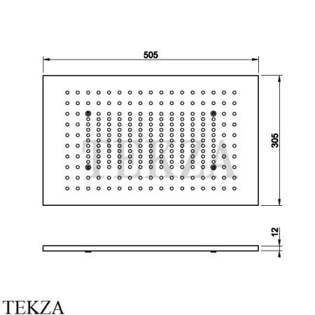 Gessi MINIMALI Накладная душевая панель 500x350, 1 функция 57006-238, Mirror Steel