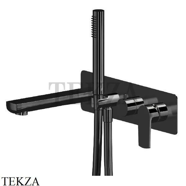 Newform HAKA Смеситель для ванны, с гарнитуром, внешняя часть 72072E.01.093, черный матовый