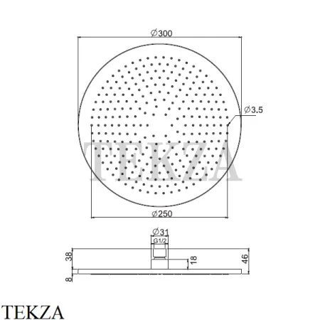 FIMA Carlo Frattini Spillo steel Верхняя душевая лейка 300 F2948/2INOX, сталь