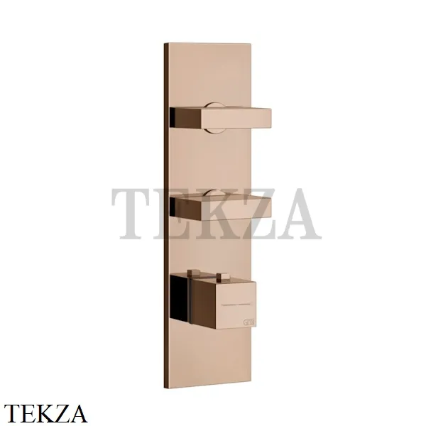 Gessi Rettangolo Wellness Термостат 2 выхода, внешняя часть 43024-030, Copper глянец
