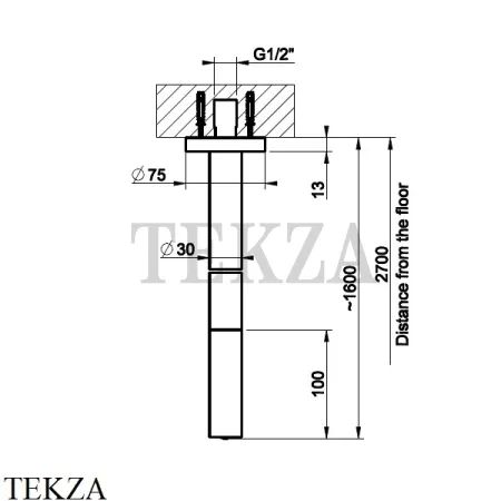 Gessi Origini WARM Излив для раковины потолочный 63399-275, Matte Cipria