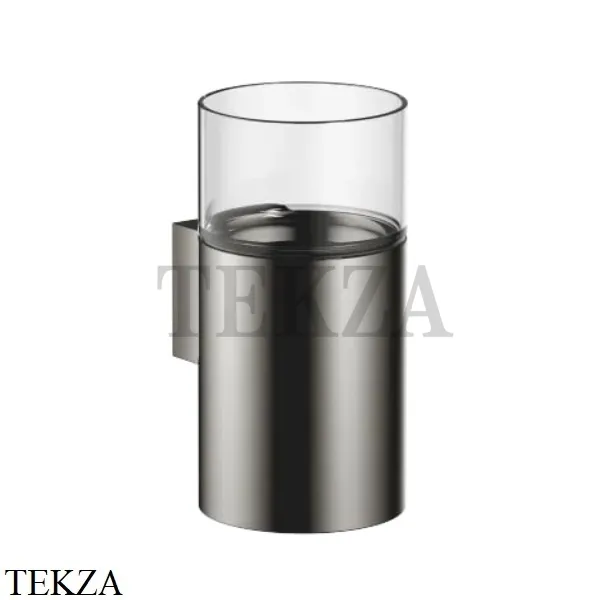 Dornbracht Стакан настенный с держателем, хрусталь прозрачный 83400979-99, Brushed Dark Platinum