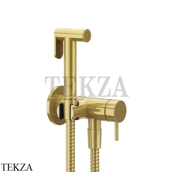 Gessi Гигиенический душ со смесителем, выводом воды и держателем 45130-246, Gold PVD