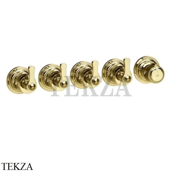 Gessi VENTI20 Термостат для душа, 4 потока, внешняя часть 65338-246, Gold PVD