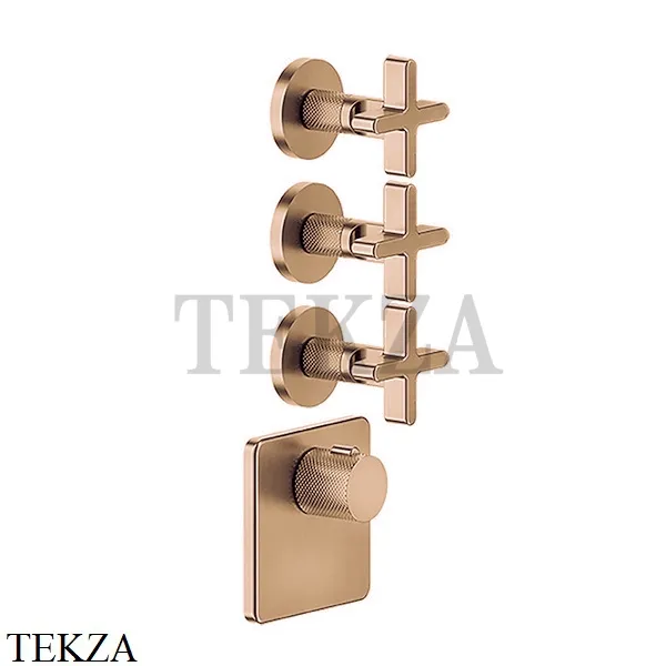 Gessi INCISO WELLNESS Термостат 3 выхода, внешняя часть 58346-726, Warm Bronze Br