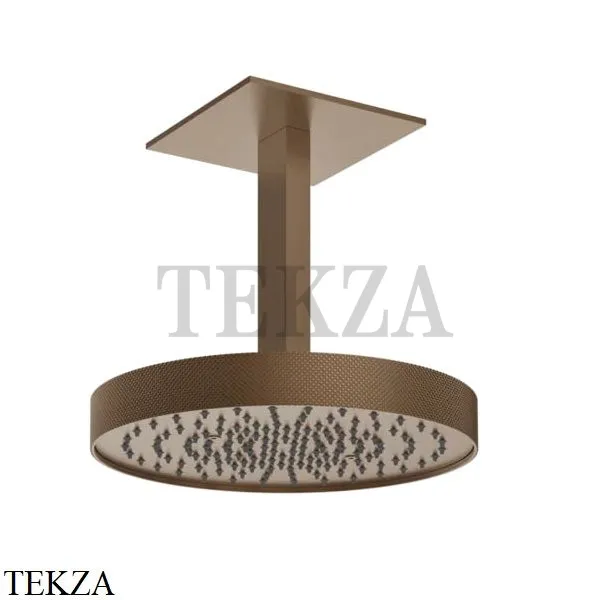 Gessi Inverso Diamantato Верхняя лейка с кронштейном D30 см 63472-708, Copper Br. PVD