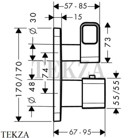 Axor Urquiola Термостат для душа, 1 выход, внешняя часть 11732000