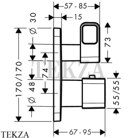 Axor Urquiola Термостат для душа, 1 выход, внешняя часть 11732000, хром глянец