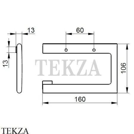 Keuco Edition 400 Держатель туалетной бумаги без крышки 11562130000, Хром черный шлифованный