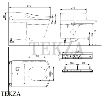 TOTO Neorest EW 2.0 Сиденье WASHLET с функцией биде, с дистанционным управлением, белый глянец