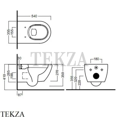 Hatria Fusion Унитаз подвесной без ободка A0Y1CC07, сиденье с микролифтом Slim, цемент (снято с производства)