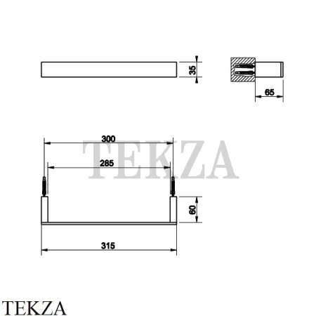 Gessi Rettangolo Держатель для банного полотенца 30 см 20897-031, хром глянец