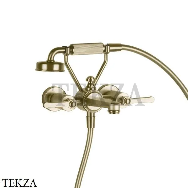 Gessi VENTI20 Смеситель ванна-душ с гарнитуром 65113-727, Brushed Brass