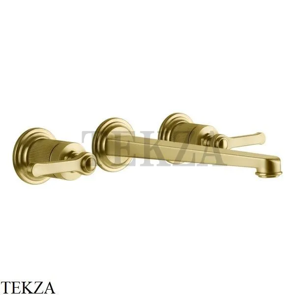 Gessi VENTI20 Смеситель для раковины на 3 отв. длинный, внешняя часть 65090-716, Gold Br. PVD