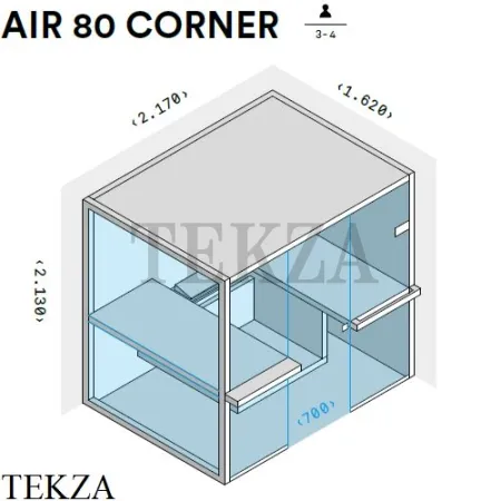 Effegibi AIR 80 CORNER Сауна домашняя финская или BIO осина натуральная SA91800001