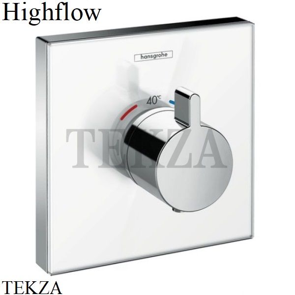 Hansgrohe ShowerSelect Highflow Термостат, стекло, внешняя часть 15734400, хром глянец-белый