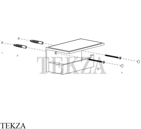 Decor Walther CONTRACT TPH4 Держатель туалетной бумаги с полкой 0654100, хром-черный