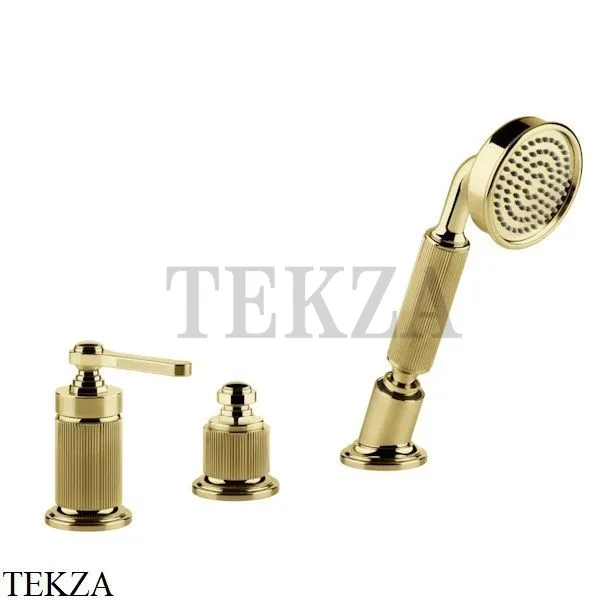 Gessi VENTI20 Смеситель на борт ванны без излива, с гарнитуром 65043-246, Gold PVD